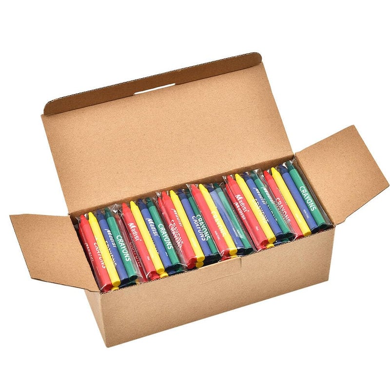 Madisi Crayons Bulk Pack, Regular Size, 4 Colors, 60 Packs, 240 Count - Image 1